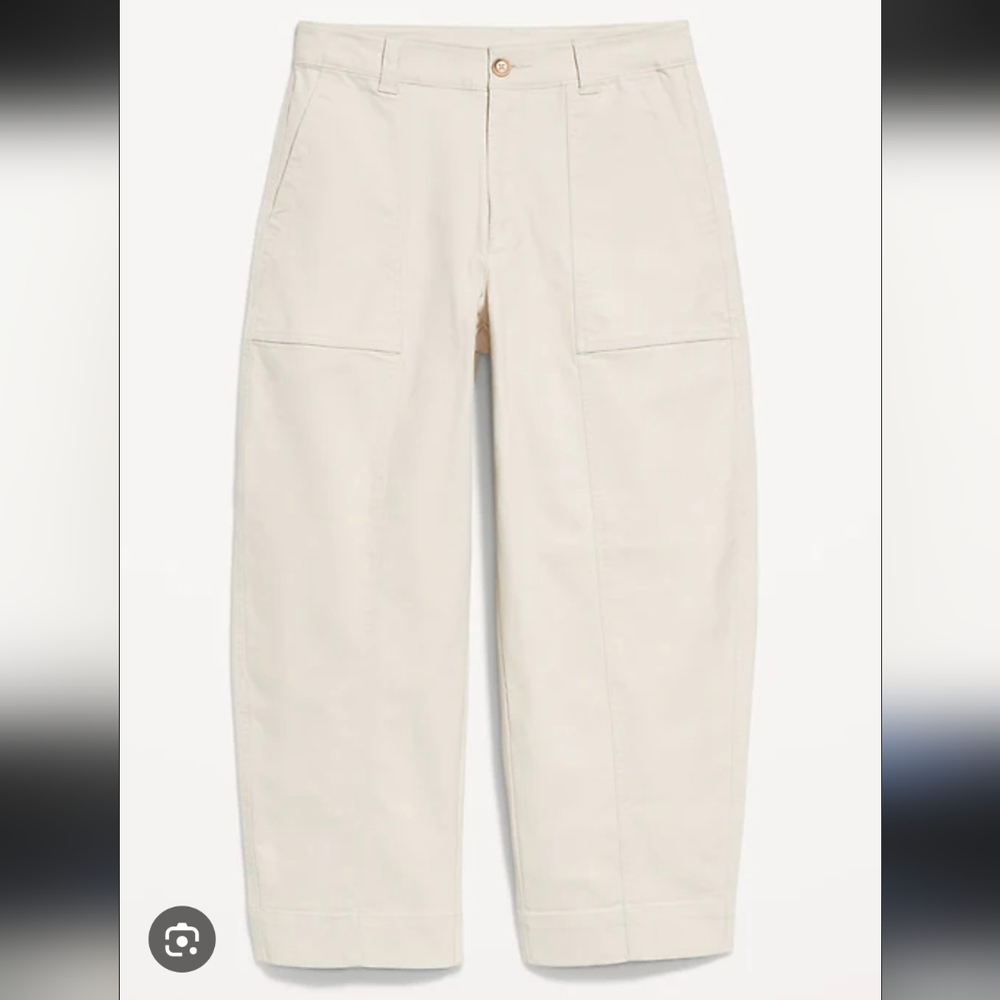 Canvas Barrel Ankle Pants